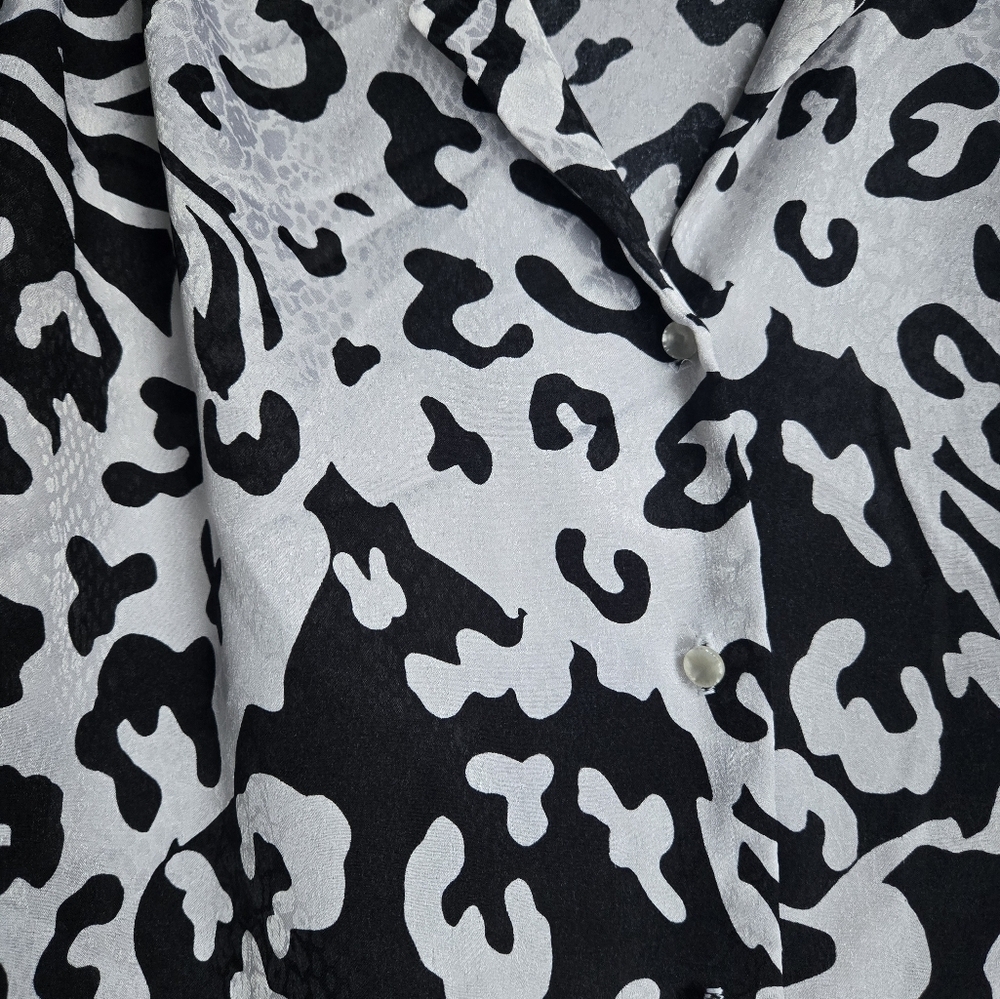 Vintage Jeri Marque button up blouse iridescent animal print abstract - Picture 4 of 5